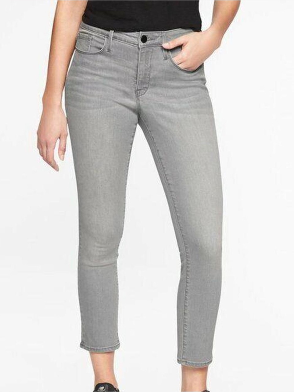 Athleta Sculptek Gray Skinny Jeans Size 8